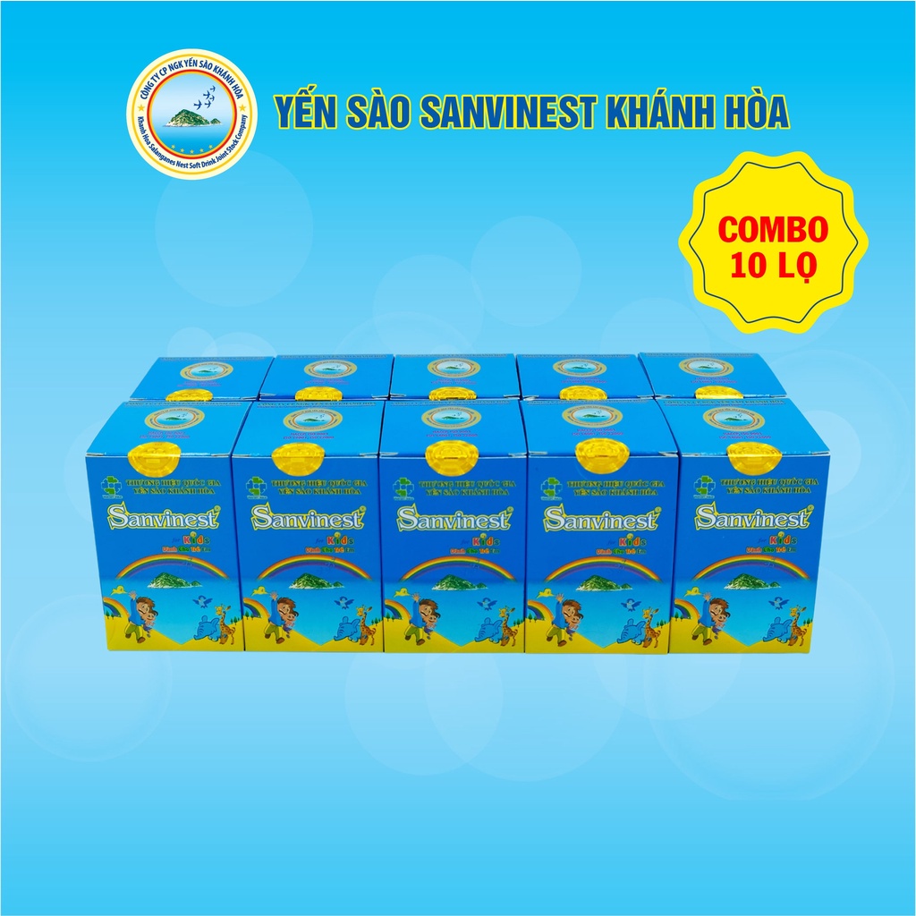 [Combo 10 lọ] Nước Yến sào Sanvinest Khánh Hòa dành cho trẻ em đóng lọ 62ml