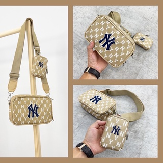 Túi đeo chéo MLB kèm túi mini màu Be ( xuất dư)