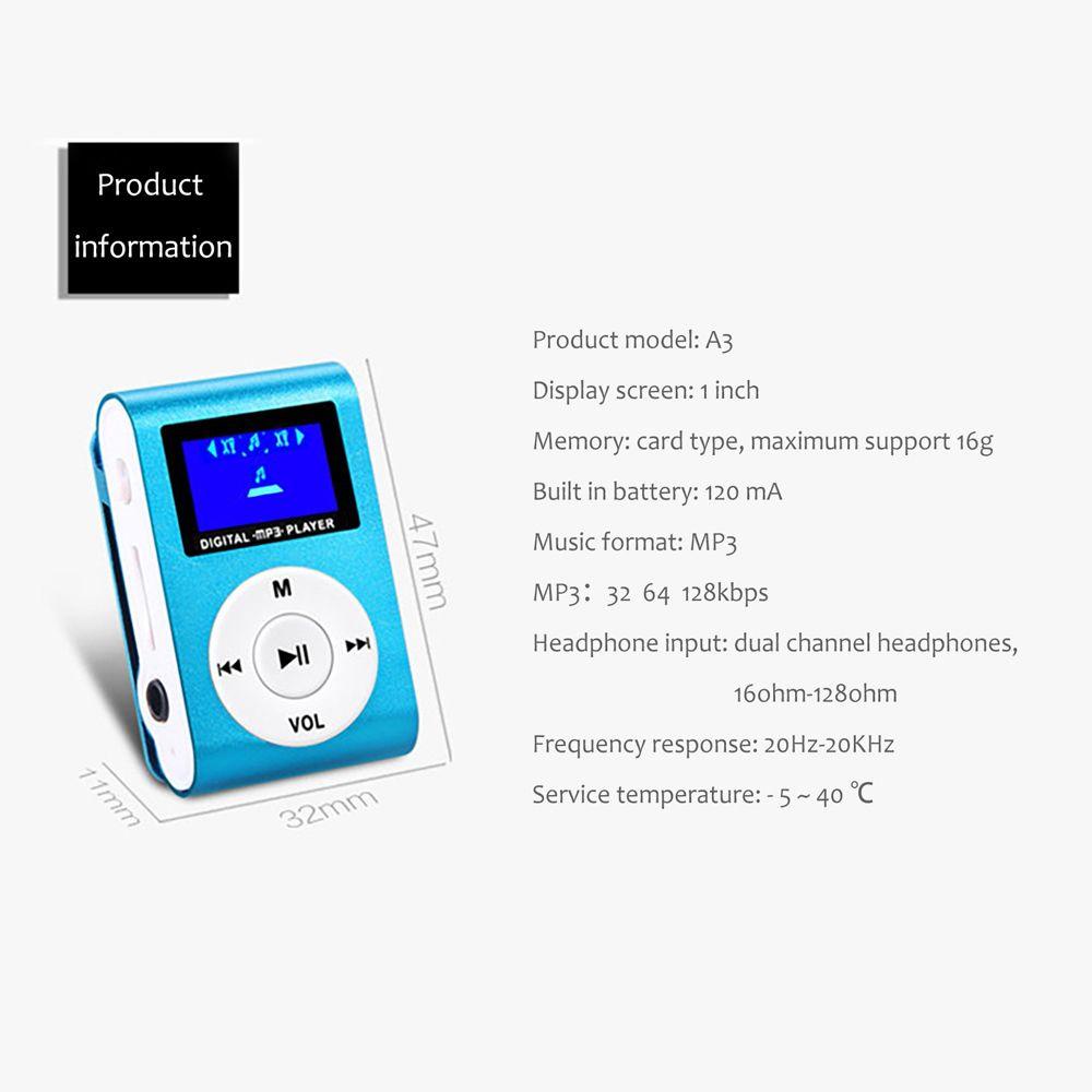 Máy Nghe Nhạc mp3 mini Màn Hình lcd Có Kẹp Tiện Dụng Khi Chơi Thể Thao