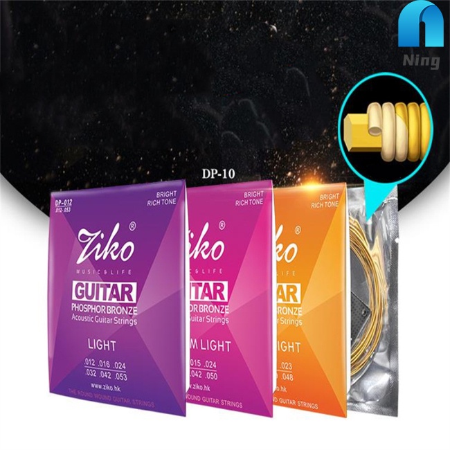 Ning Stable Performance Ziko Acoustic Guitar  Strings Smooth Feel Non-oxidation String Ethnic Plucked Musical Instrument