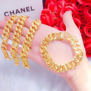 Lắc tay nữ kiểu chạm dát vàng 24k
