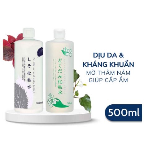 Nước Hoa Hồng Diếp Cá, Tía Tô Dokudami Ngừa Mụn, Sáng Da 500ml Natural Skin Lotion