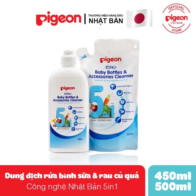 Dung dịch rửa bình sữa và rau quả Pigeon