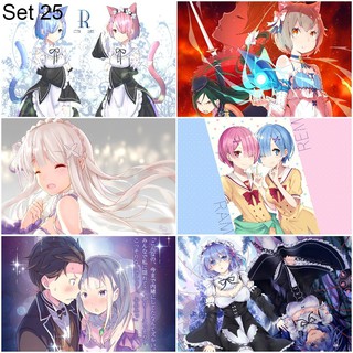 Bộ 6 Poster anime Re:Zero − Bắt đầu lại ở thế giới khác (4) (bóc dán) - A3,A4,A5
