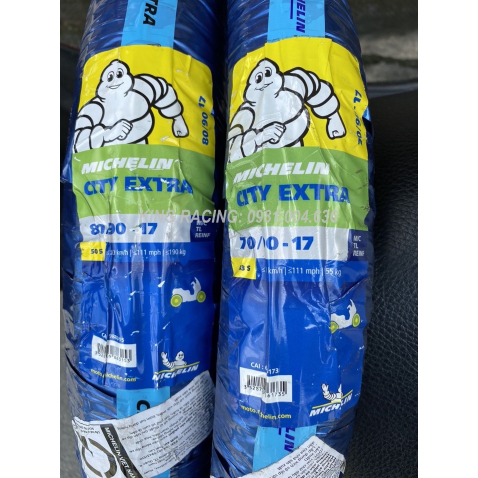 LỐP-VỎ KHÔNG RUỘT  MICHELIN CITY 70,80/17 GẮN CÁC DÒNG XE SỐ HONDA,YAMAHA,SUZUKI...