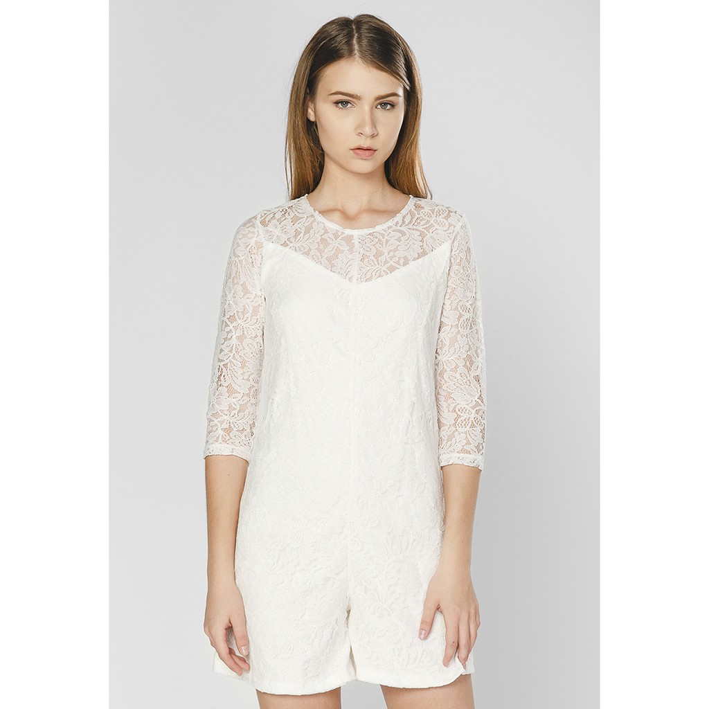 Playsuit ren trắng - Lovadova 17O09C003