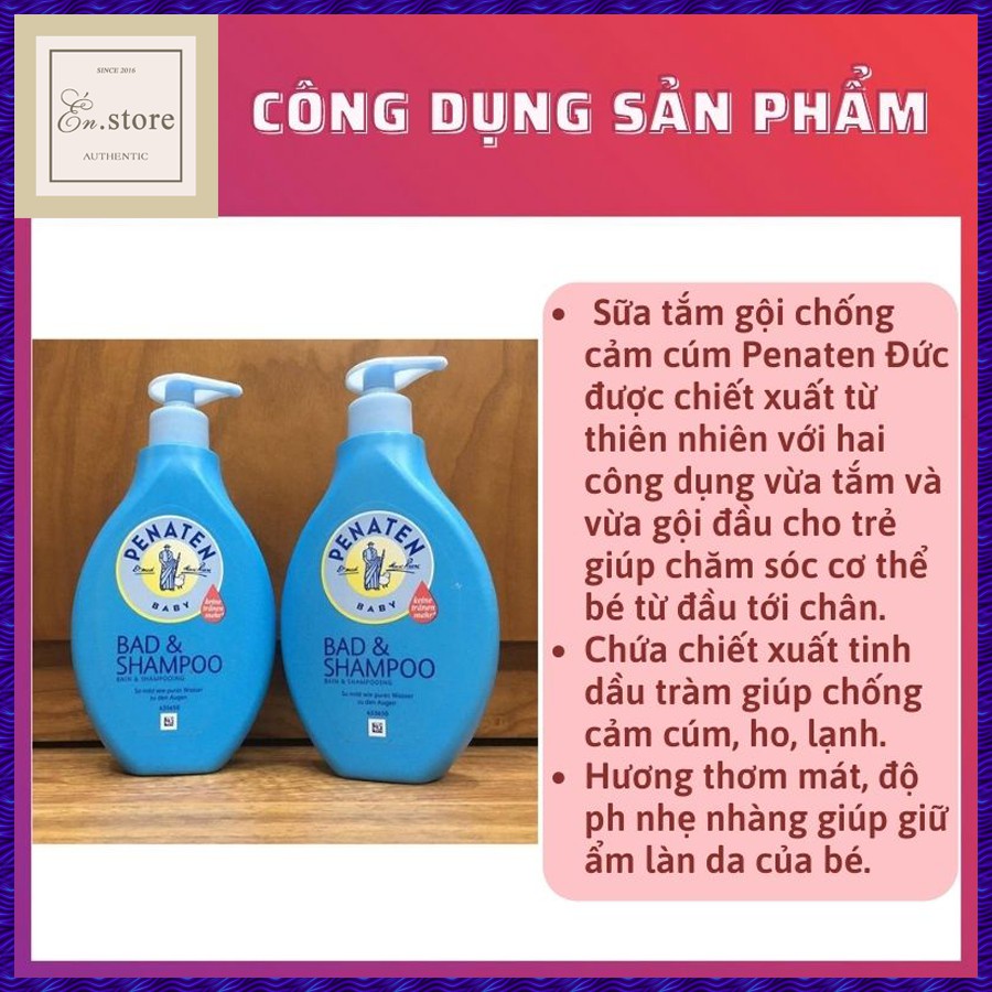 [HÀNG CHÍNH HÃNG]Sữa Tắm Gội Hỗ Trợ Chống Cảm Cúm PENATEN Đức An Toàn, Nhẹ Dịu, Không Cay Mắt Cho Bé