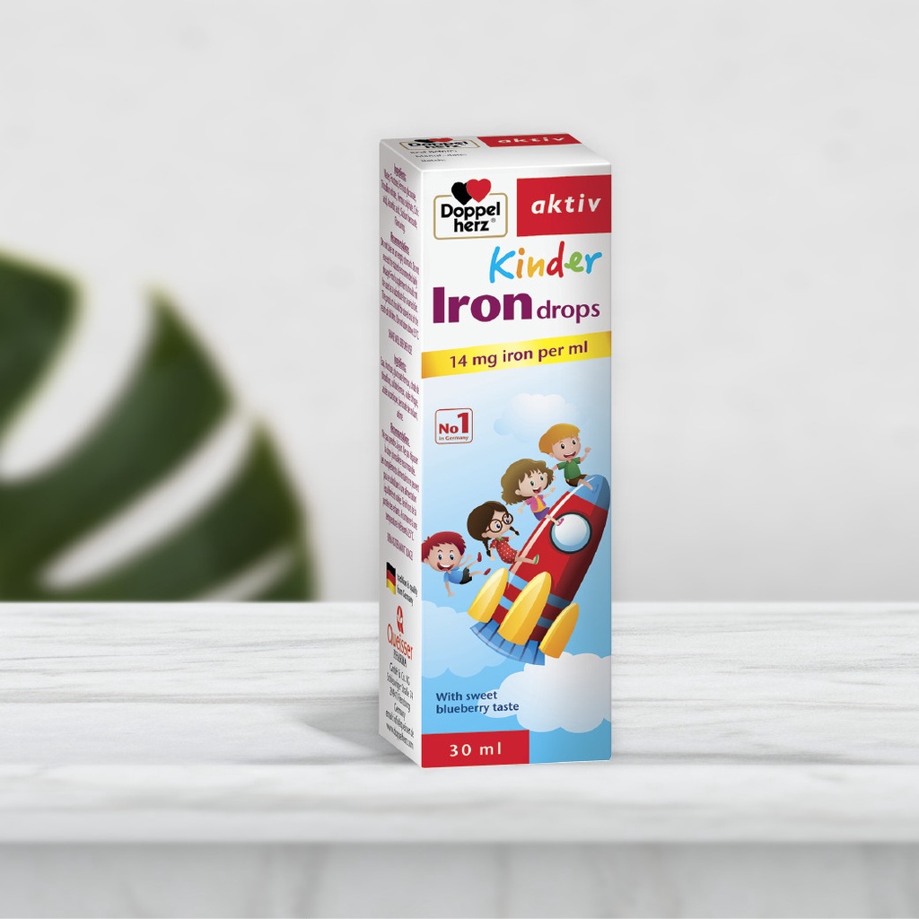 [DATE T3/2023] Siro bổ sung muối sắt ngừa thiếu máu cho trẻ em Doppelherz Kinder Iron Drops (Chai 30ml)