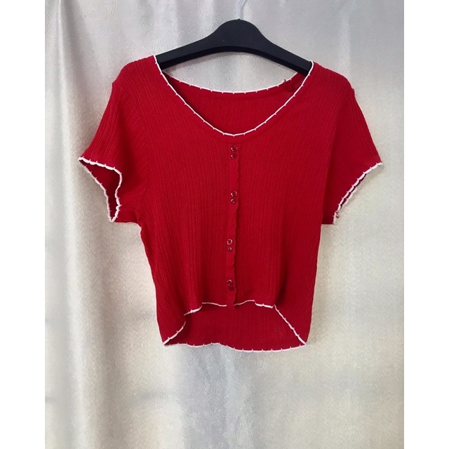 Áo mongtoghi đỏ viền trắng 2hand