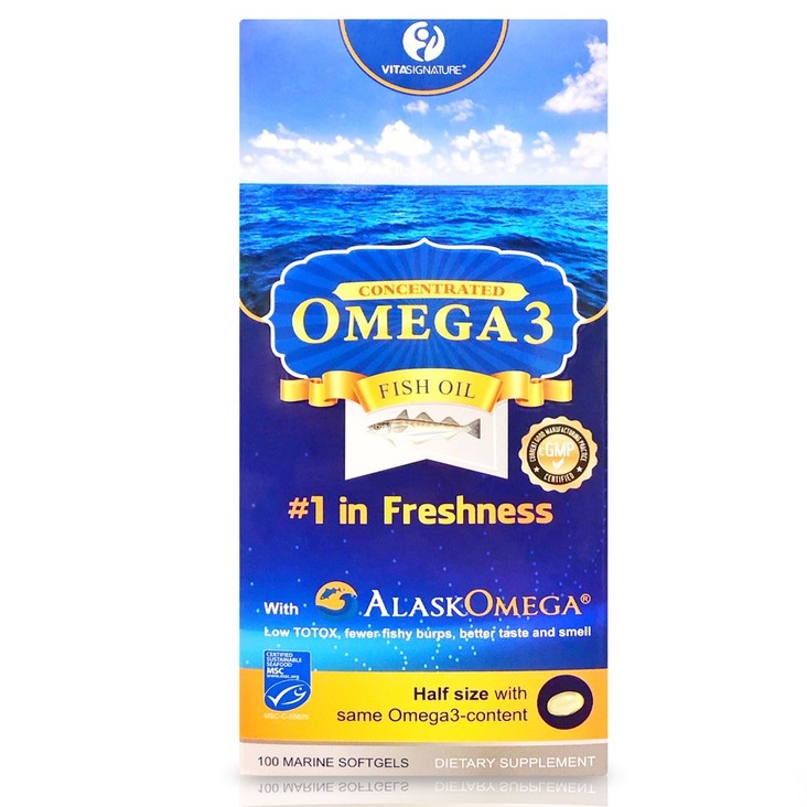 Dầu Cá Tươi Alaska Chọn Lọc Omega 3 Fish Oil Lọ 100 Viên