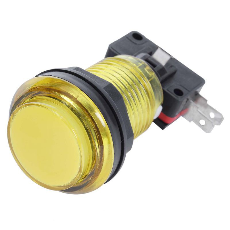 Round Lit Illuminated Arcade Video Game Push Button Switch LED Light 5V/12V Color:Yellow