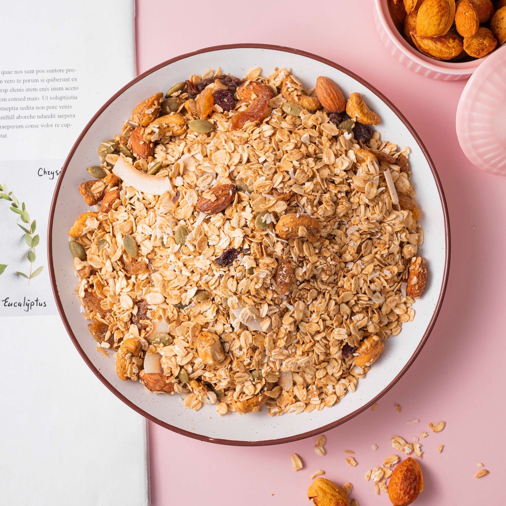 Ngũ cốc granola siêu hạt ONFOD dành cho người tiểu đường, ăn kiêng, giảm cân, gym, yoga 250g 500g