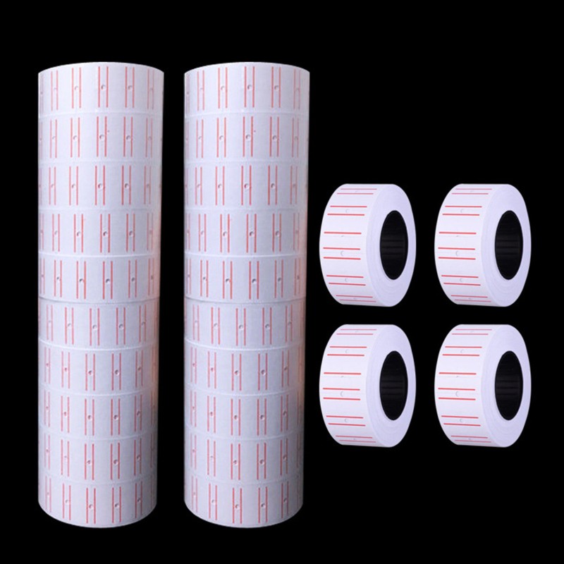 10 Rolls Self Adhesive Price Labels Paper Tag Sticker Single Row for Price Gun