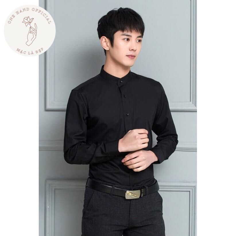 Áo Sơ Mi Nến Cố Tàu 💕1𝖍𝖆𝖓𝖉💕 Sơ Mi Nam  Chuẩn Body Chất Lụa Mềm Mịn Có 2 Màu Trắng Đen - Mặc Là Đẹp - Mã SMCT02 | BigBuy360 - bigbuy360.vn