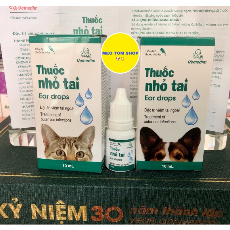 Thuốc nhỏ viêm tai dành cho chó mèo 10ml
