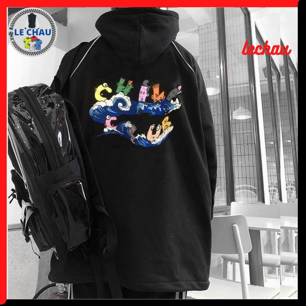 Áo khoác nỉ dây kéo nam nữ ulzzang form rộng áo hoodie unisex chống nắng street style CHILL LECHAU AKN08 cao cấp rẻ đẹp