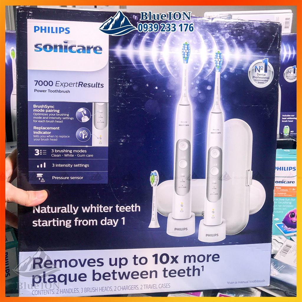 Bộ đôi 2 bàn chải điện Philips Sonicare 7000 ExpertResults (hàng Mỹ)