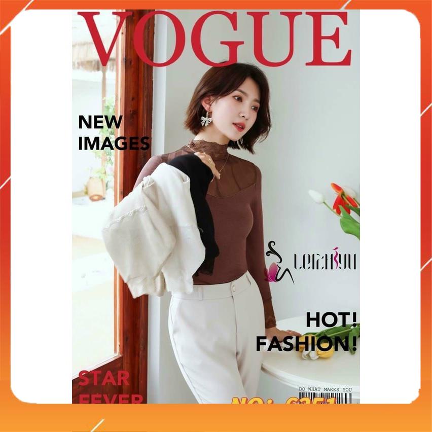 Áo giữ nhiệt cotton mix ren cao cấp giữ nhiệt siêu ấm cổ ren mềm mại kết hợp được nhiều kiểu trang phục 6251