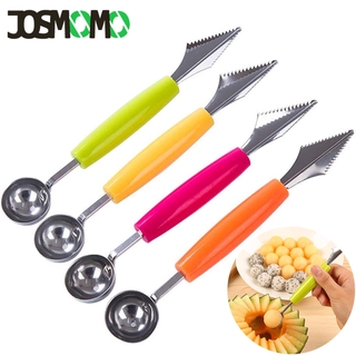 JOSMOMO Dụng cụ cắt hình nón dưa gang đa năng bằng thép không gỉ, máy thái trái cây, thìa dưa hấu, máy xúc dưa đỏ, viên trái cây, muỗng kem 4 cái