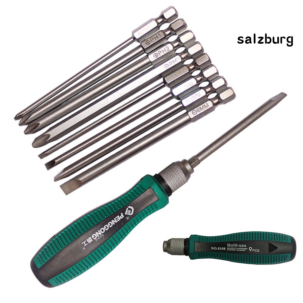 SA BITS Bộ 9 Đầu Tua Vít Lục Giác Đa Năng
