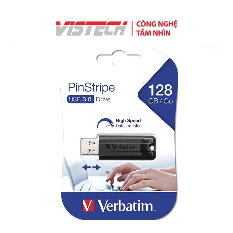 USB Verbatim Store'n' Go PinStripe 64 GB 3.0 - Hàng chính hãng