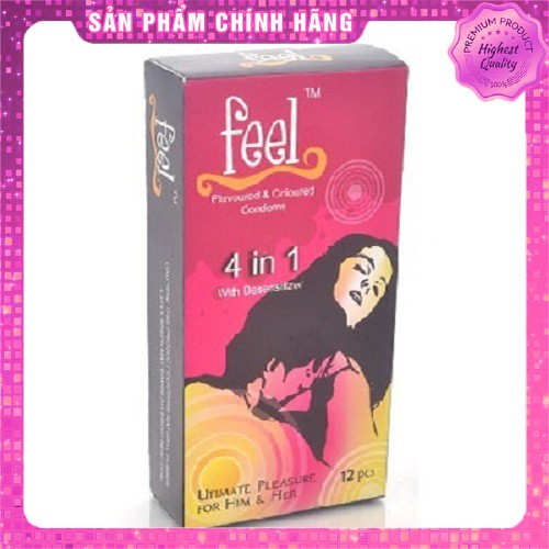 Bao Cao Su Gân gai Kéo dài thời gian 12 chiếc Feel 4 in 1 - Malaysia