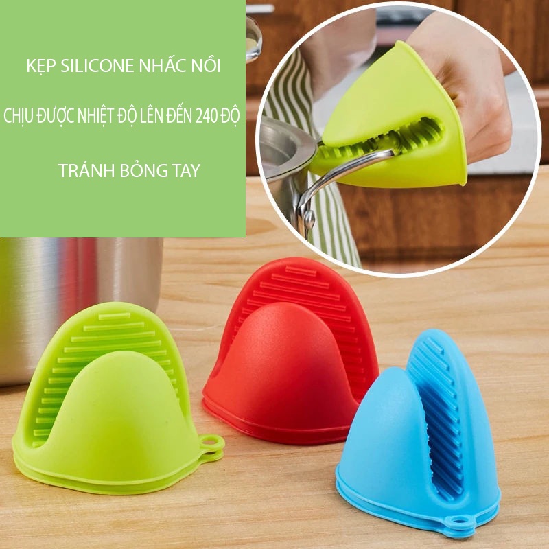 1 Cặp Kẹp Nhấc Nồi Silicone Cách Nhiệt