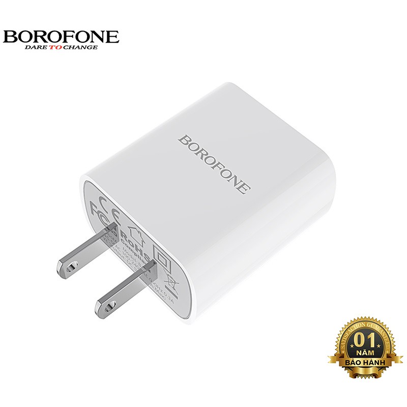 Củ sạc Borofone BA20 cổng USB 2.1A (Màu trắng)