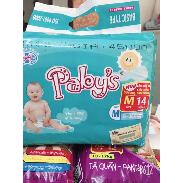 [AN TOÀN - TIẾT KIỆM)] Bộ 90 miếng tã dán Paby's Thạch thảo size L13 miếng +1 miếng KM cùng size