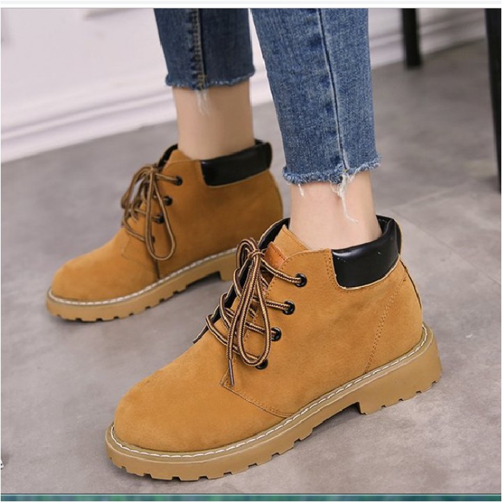 FREESHIP TỪ 99K_Bốt da lộn cổ ngắn thiết kế dây buộc thời trang | BigBuy360 - bigbuy360.vn