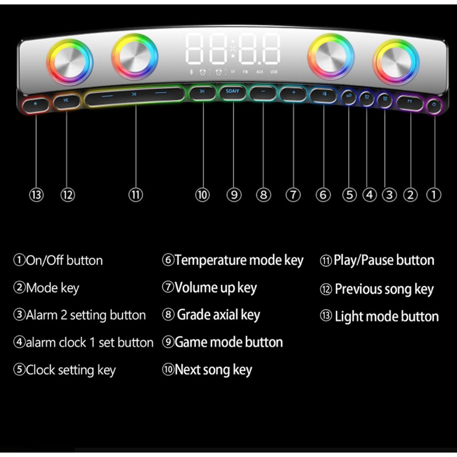 Loa Soundbar Bluetooth LED RGB Martian E-Sport Game Thủ full option thiết kế mới đẹp mắt ❤️Hanrui Offical❤️