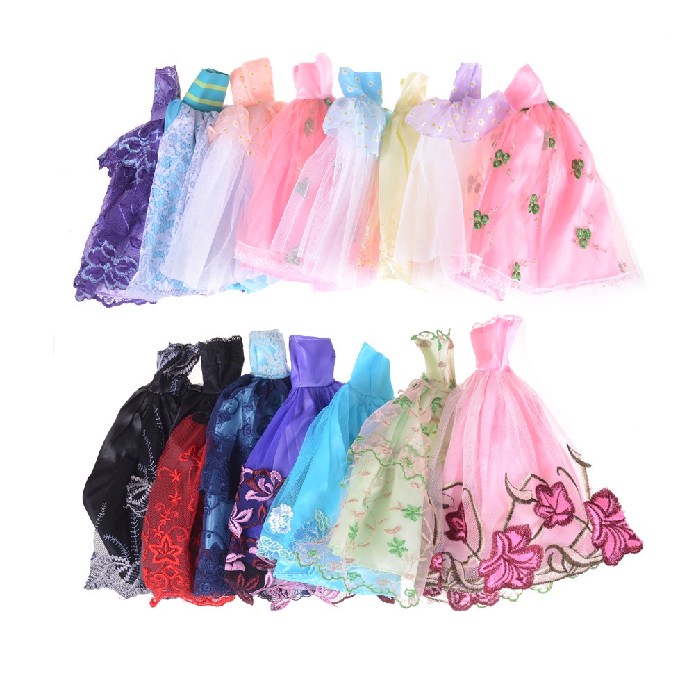 Bộ 5 Đầm Công Chúa Cho Búp Bê barbie Đáng Yêu