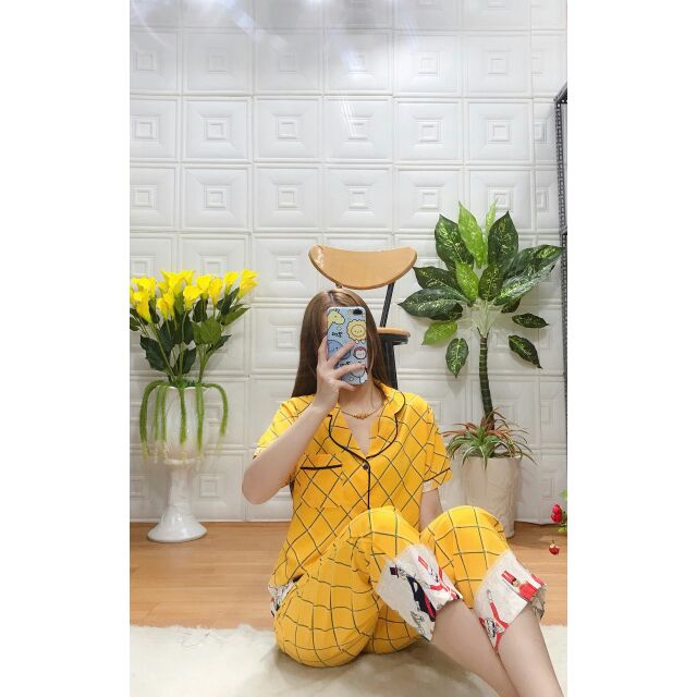 Combo 2 Set lụa hàn mặc nhà