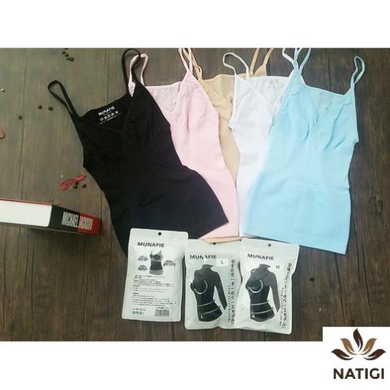 Áo 2 dây nhỏ croptop mặc trong vest co giãn cotton ôm sát Nhật Bản đẹp MUNAFIE AHD03 ! ⭐