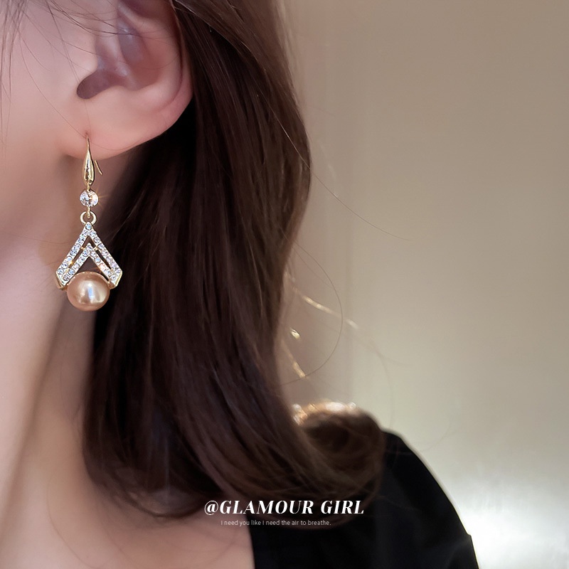 Bông Tai Đính Kim Cương Và Ngọc Trai Nhân Tạo Phong Cách Baroque Thời Trang Hàn Quốc 2022