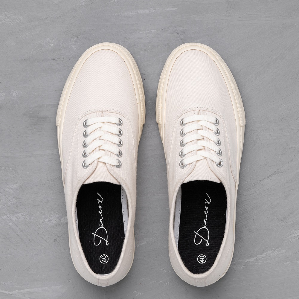 Giày Sneaker Nam Vải Canvas DINCOX E06 Off White Đơn Giản Tinh Tế