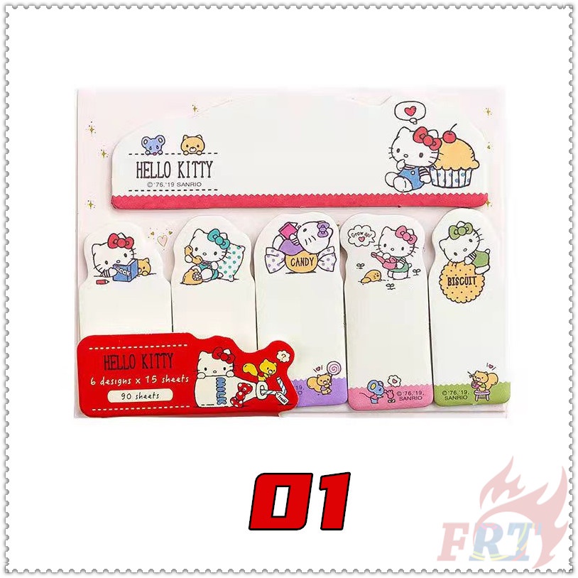 90 Tờ ✿ Ghi Chú Dính Chỉ Số Sanrio Q-2 ✿ Nhãn Dán Ghi Chú Đánh Dấu Trang Sách Hình Hello Kitty / My Melody / Gudetama / Little Twin Stars
