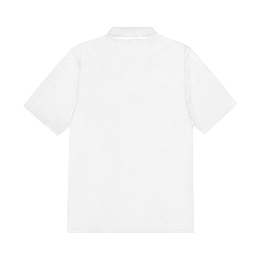Áo thun Polo nữ form rộng màu trắng Don't Kill My Vibe | White Academy Polo | BigBuy360 - bigbuy360.vn