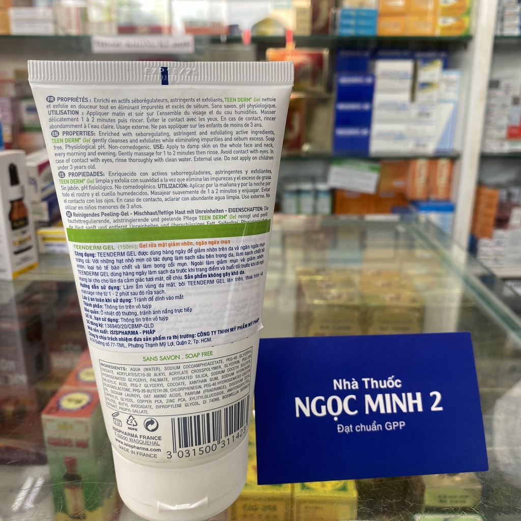 ✅ [Chính Hãng] TEEN DERM GEL ISIS PHARMA - Gel rửa mặt giảm nhờn, ngừa mụn