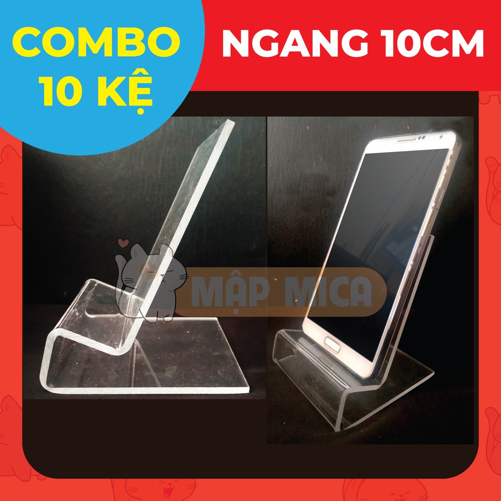 Mica TRONG SUỐT Trưng Bày Điện Thoại - ngang 10cm