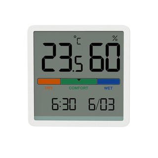 Đồng hồ đo độ ẩm nhiệt độ kỹ thuật số Lcd Nhiệt kế trong nhà Hộ gia đình Đo độ chính xác cao Đồng hồ báo thức độ ẩm + Đồng hồ + Nhiệt độ Máy đo độ ẩm Màn hình lớn Kỹ thuật số Dis