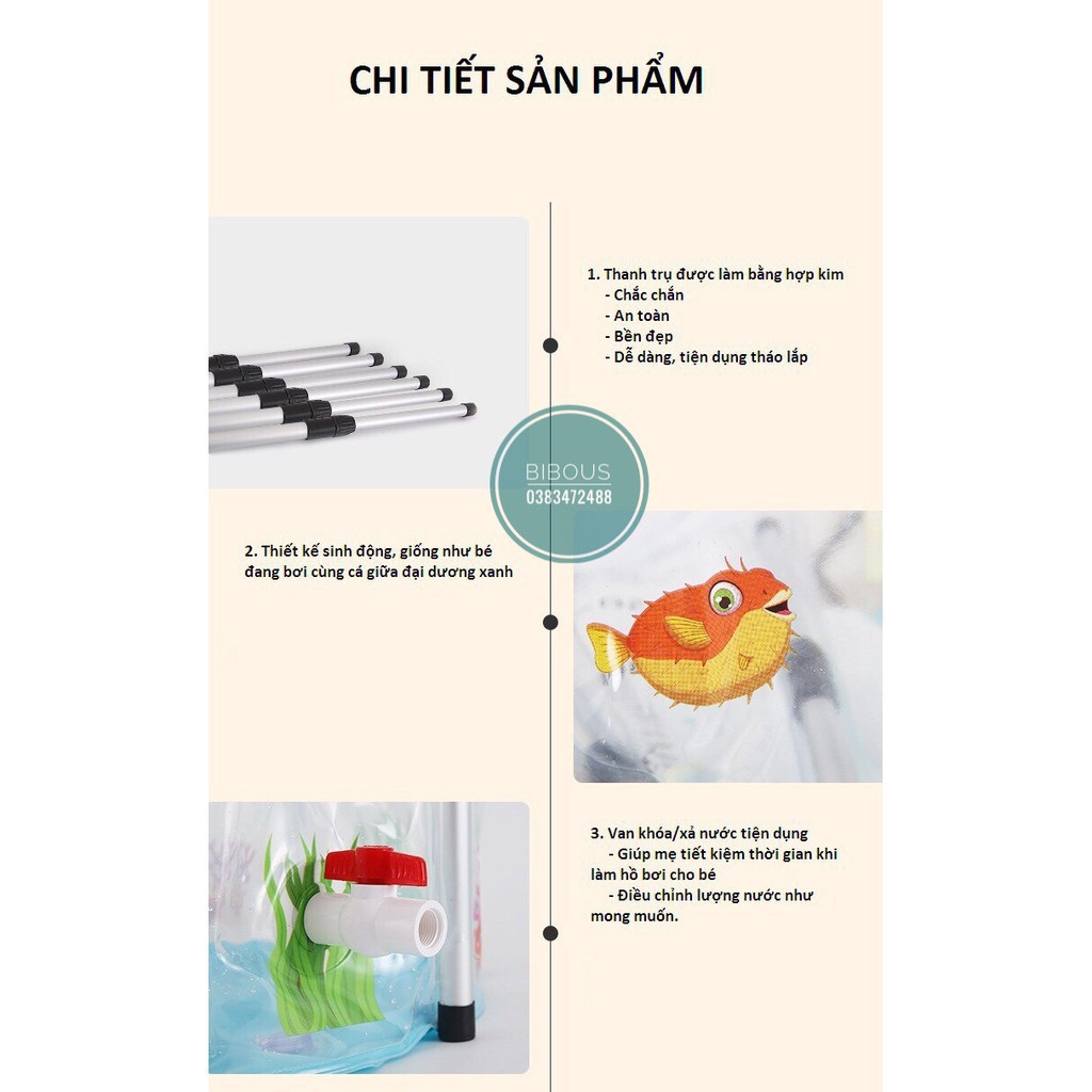 BỂ BƠI THÀNH CAO SIZE TO CHO BÉ - BỂ BƠI TẠI NHÀ HÃNG DOCTOR DOLPHIN SIZE TO 70X70 CM - HÀNG CHÍNH HÃNG GIÁ TỐT