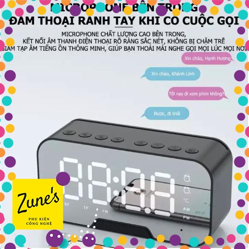 Loa bluetooth AMOI G15 nghe đài FM kiêm đồng hồ báo thức đèn ngủ màn hình soi gương