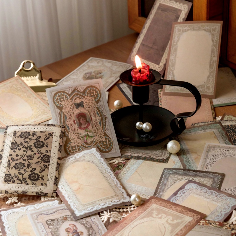 Bộ 50 Giấy Ren  Sổ Lưu Niệm Trang Trí vintage