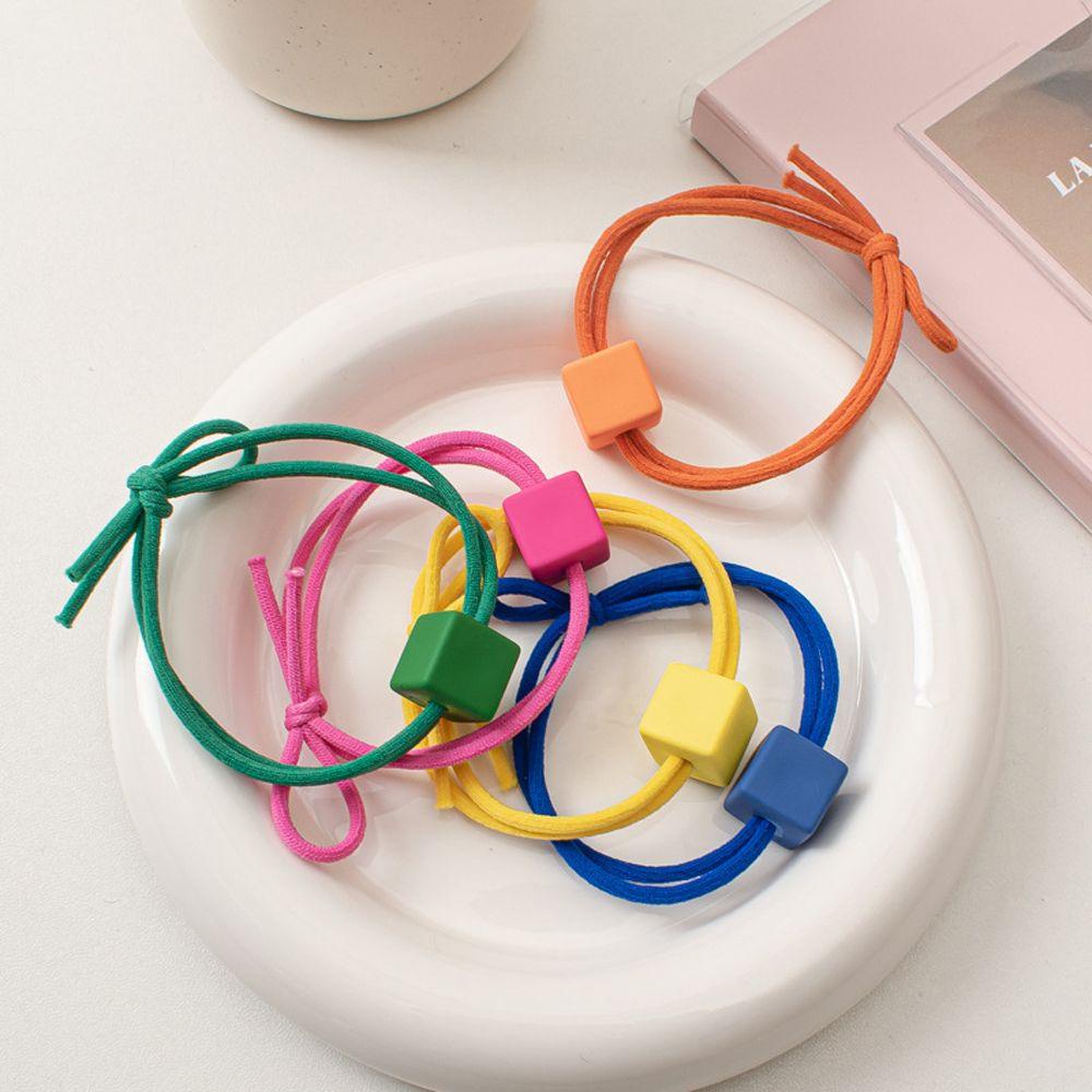 Dây Cột Tóc Bằng Acrylic In Họa Tiết Hình Học Dễ Thương Thời Trang Cho Nữ
