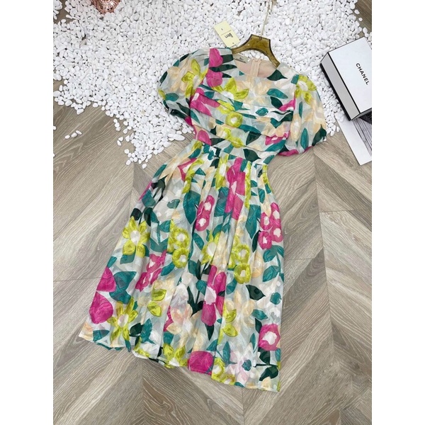 Đầm Hoa xếp li đôi mẹ và bé đủ size