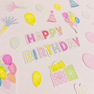 DC84 - SET 39 DIE CUT HAPPY BIRTHDAY TRANG TRÍ SCRAPBOOK - PLANNER - BULLET JOURNAL
