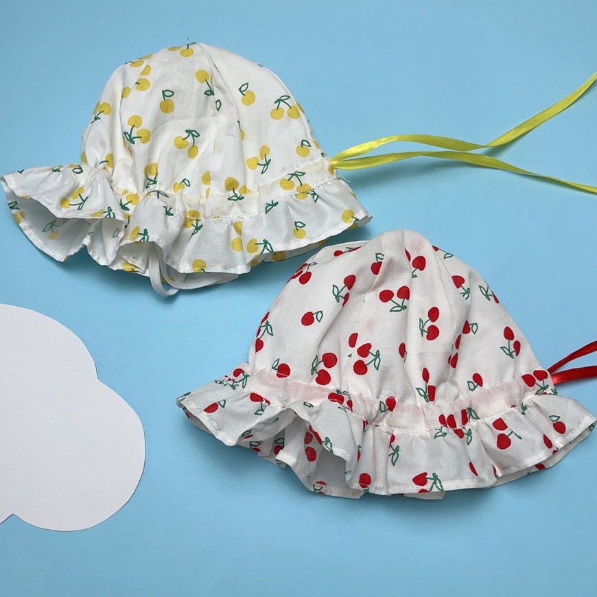 Mũ Nón vải sơ sinh thiết kế rộng vành mềm cho Bé Gái phong cách đáng yêu cotton tự nhiên thoáng khí, mềm mát PocoHome