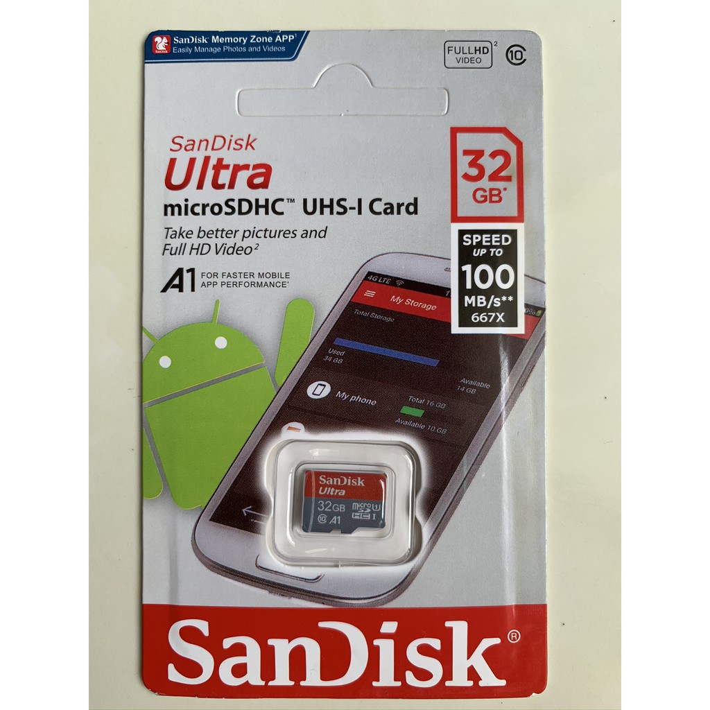 Thẻ nhớ Micro SD Sandisk Ultra A1 100MB/s 32GB BH 5 năm | BigBuy360 - bigbuy360.vn
