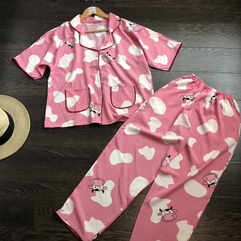 Đồ bộ Pijama cánh dơi quần dài lụa thái vãi mềm mịn dưới 60 kg - Đồ bộ nử đồ mặc nhà xịn xò